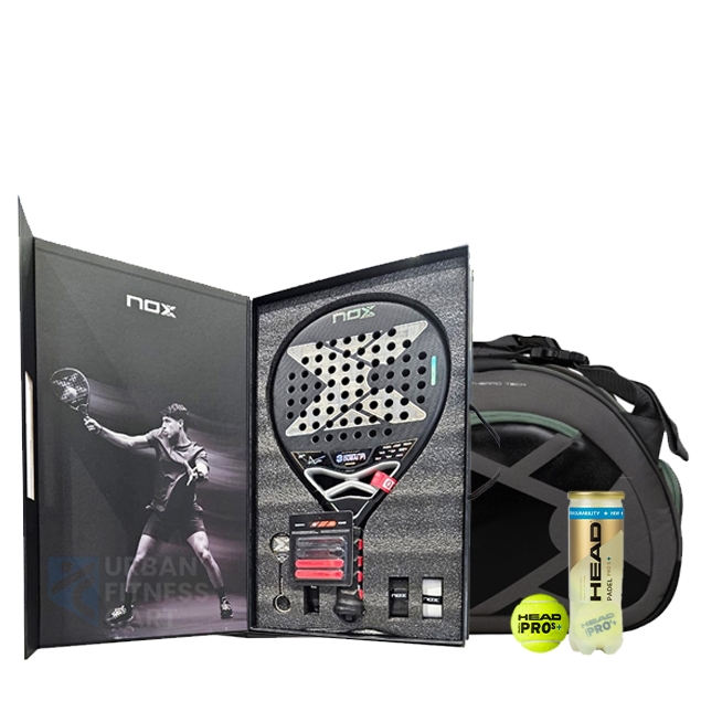 NOX Limited Edition Dubai Premier P1 Padel Racket 2026 + NOX AT10 Team Grey/Green Padel Bag Combo