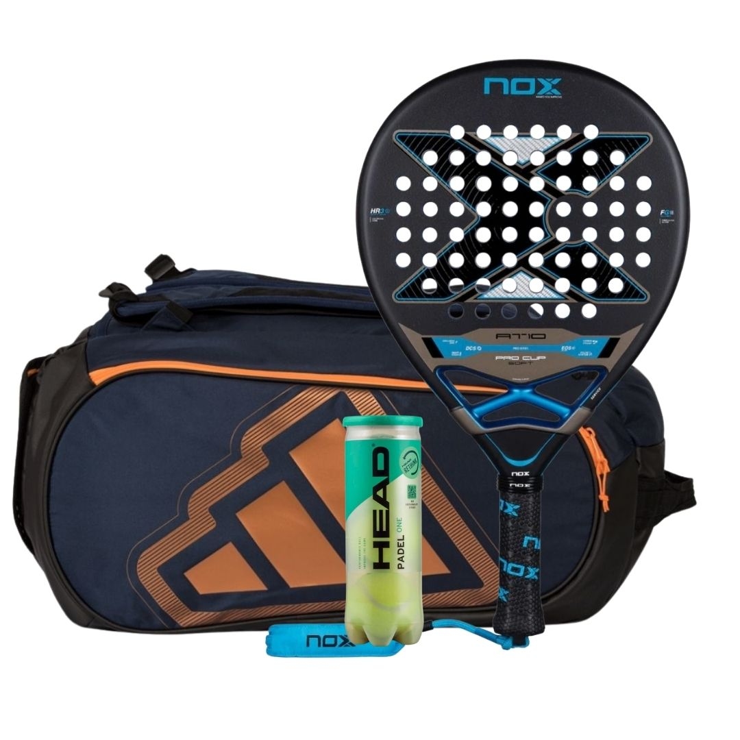 Nox AT10 Pro Cup SOFT 2026 Padel Racket + Adidas Pro Tour Blue Padel Bag Combo