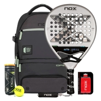 NOX Padel Racket AT10 Luxury GENIUS 18K Alum 2024 Padel Racket + NOX WPT Open Series Padel Backpack + Padel Ball
