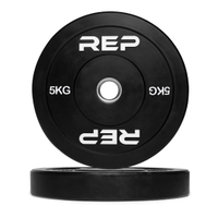 REP Fitness Black Bumper Plates - 5 Kg