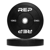 REP Fitness Black Bumper Plates - 15 Kg