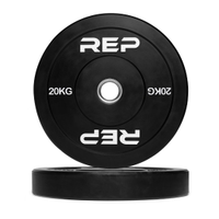 REP Fitness Black Bumper Plates - 20 Kg
