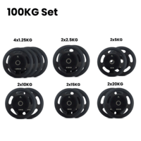 TA Sports Olympic Rubber Coated Weight Plate - 100 Kg Combo Set