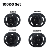 TA Sports Olympic Rubber Coated Weight Plate - 100 Kg Combo Set