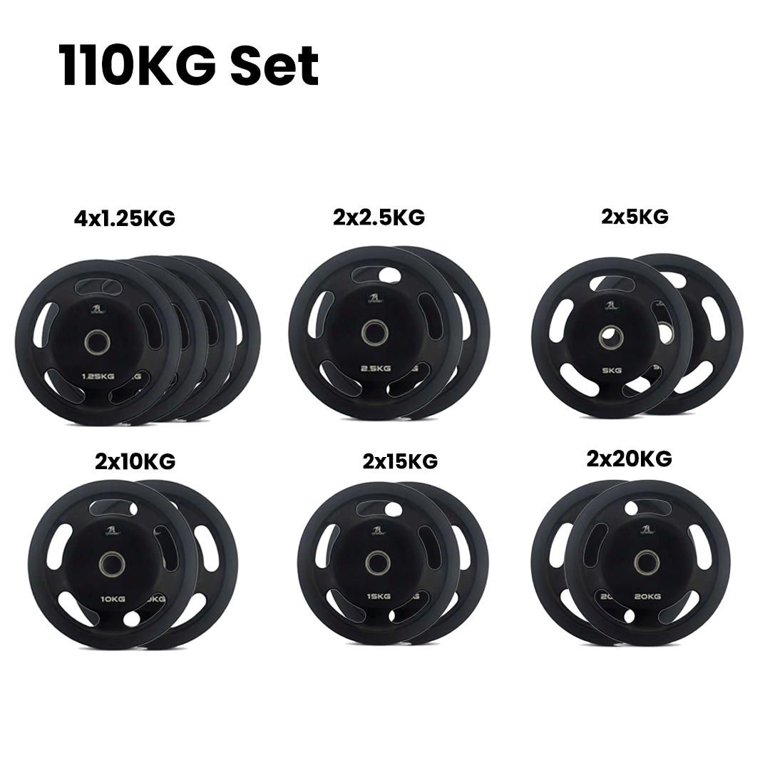 TA Sports Olympic Rubber Coated Weight Plate - 110 Kg Combo Set