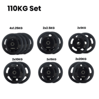 TA Sports Olympic Rubber Coated Weight Plate - 110 Kg Combo Set