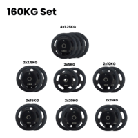 TA Sports Olympic Rubber Coated Weight Plate - 160 Kg Combo Set