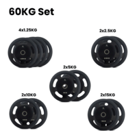 TA Sports Olympic Rubber Coated Weight Plate - 60 Kg Combo Set