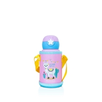 Waicee - Kids Watter Bottle with Straw and Outer Bag 600ml - Pink