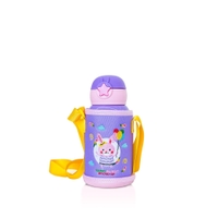 Waicee - Kids Watter Bottle with Straw and Outer Bag 600ml - Purple