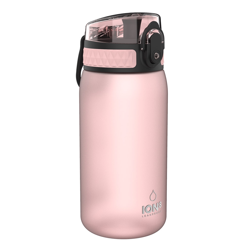 Ion8 Pod Leak Proof BPA Free Water Bottle, 400ml | Frosted Rose Quartz