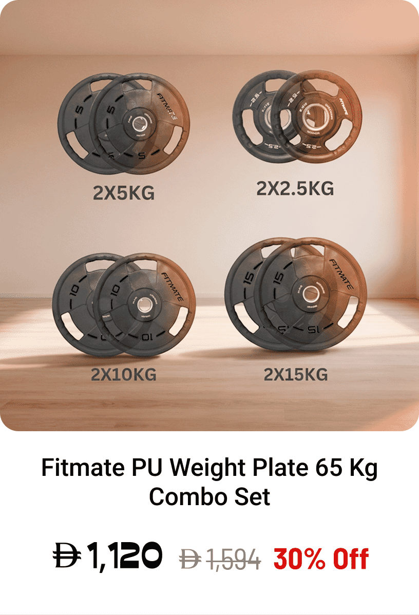 Fitmate PU Weight Plate 65 Kg Combo Set