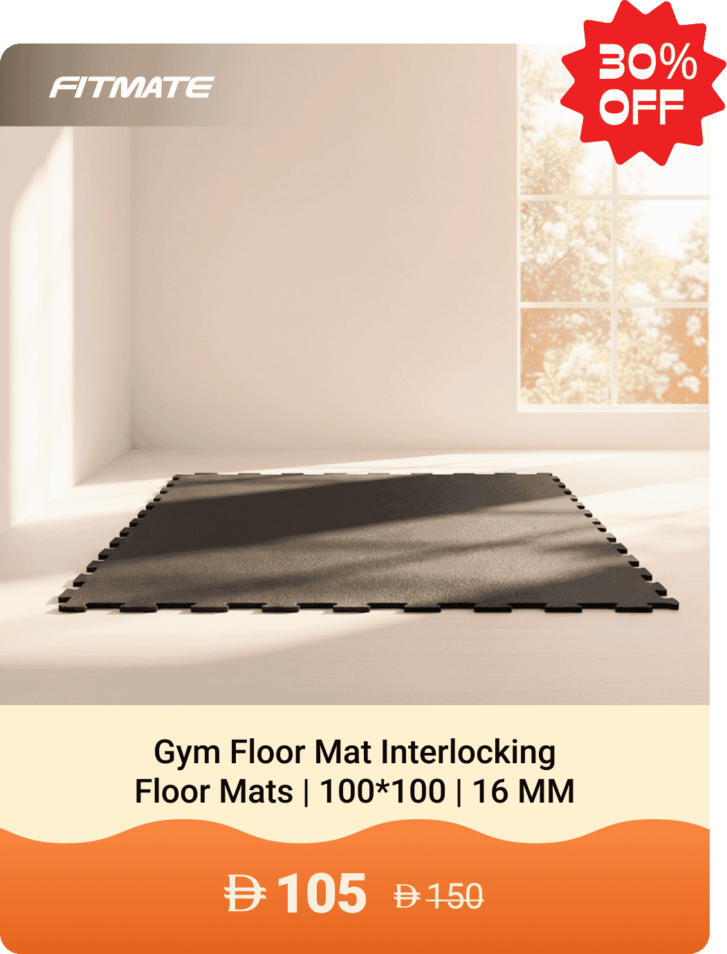Fitmate Gym Floor Mat Interlocking Floor Mats | 100*100 | 16 MM