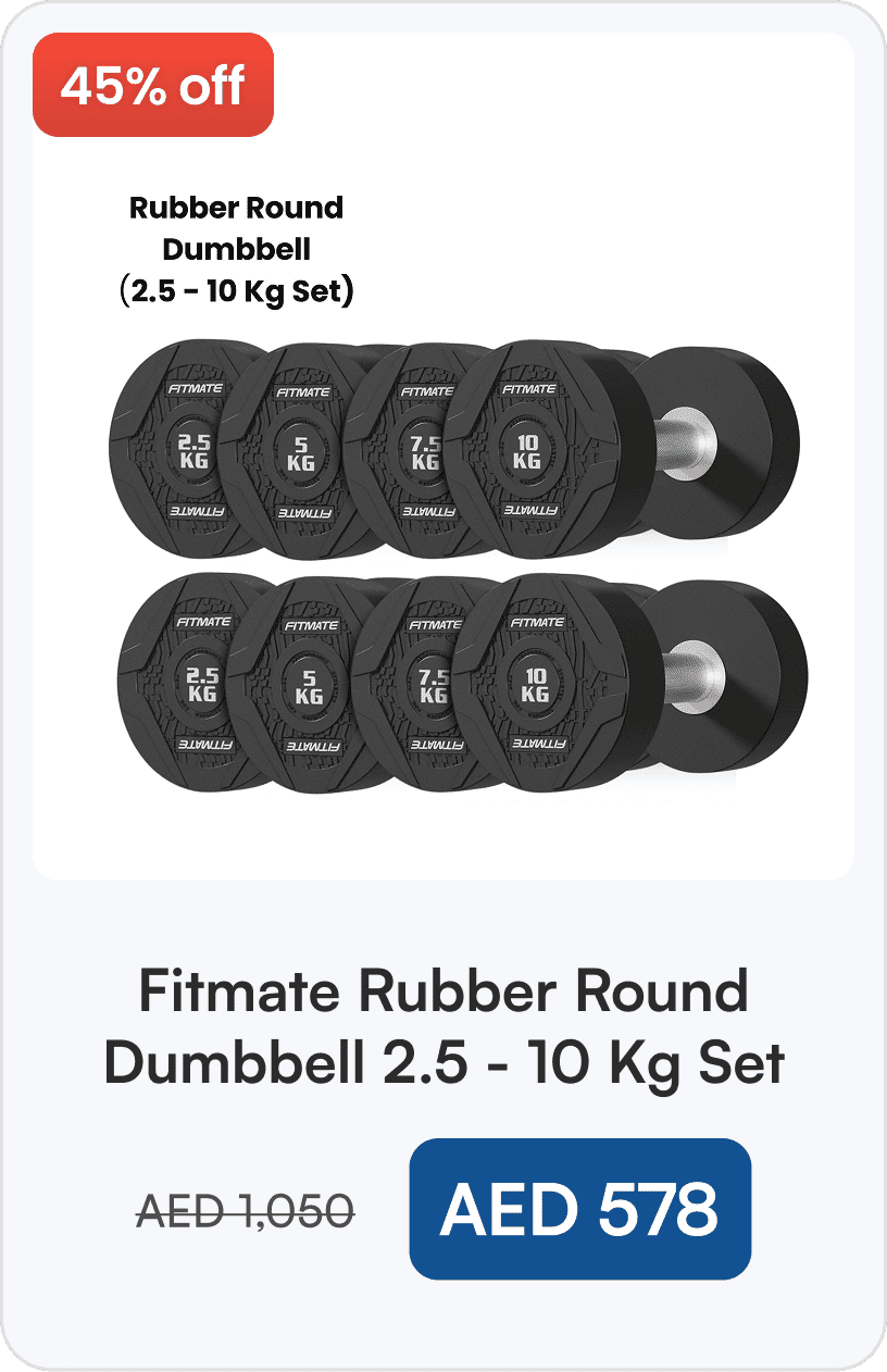 Fitmate Rubber Round Dumbbell 2.5 - 10 Kg Set