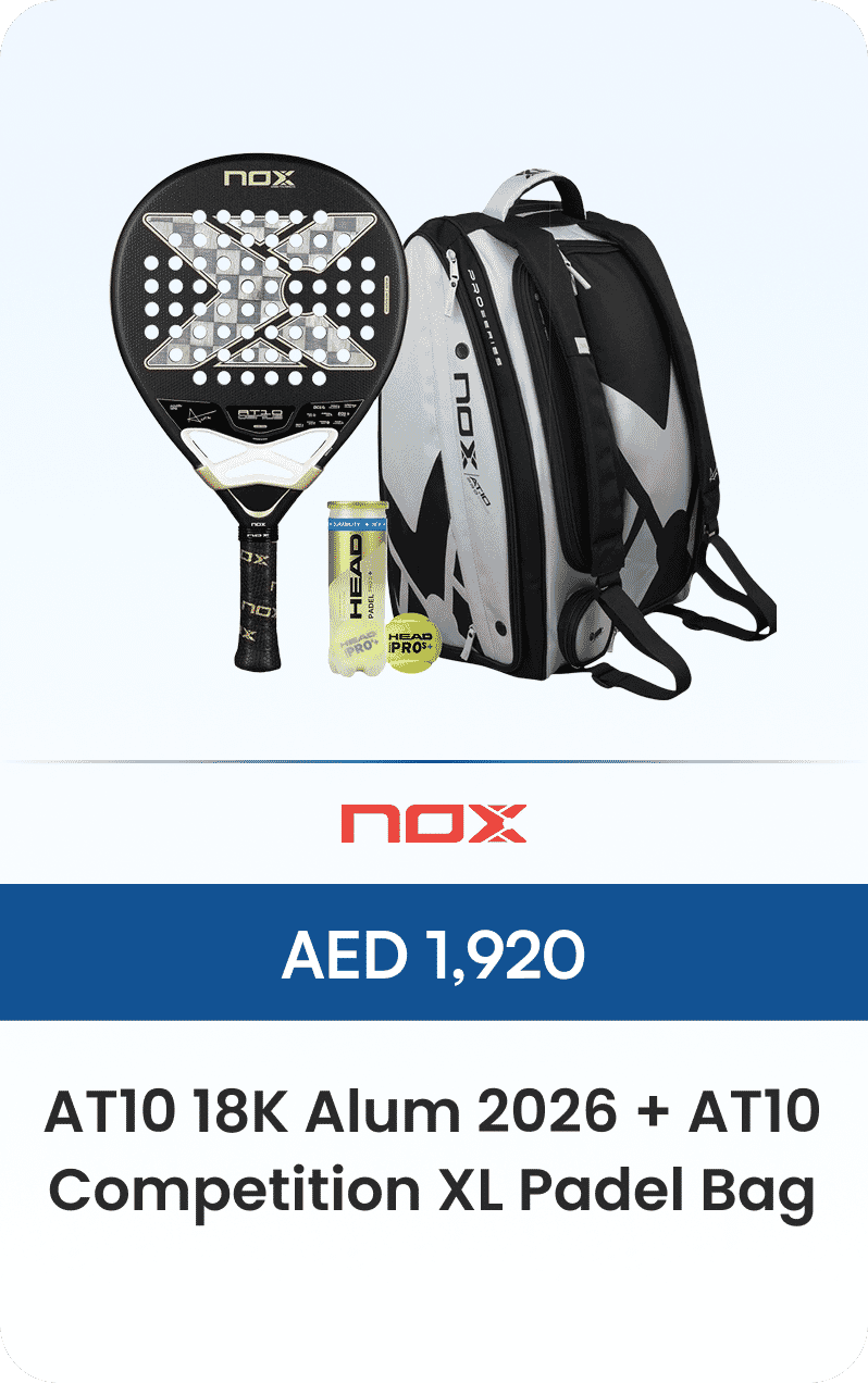 NOX AT10 Luxury GENIUS 18K Alum 2026 Padel Racket + Nox At10 Competition XL Compact Padel Bag Combo